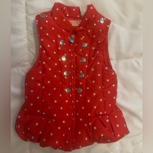 Polka dot puffer vest